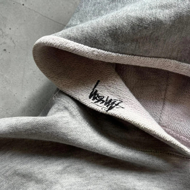 Vintage 00’s Stussy Grey Print Hoodie S
