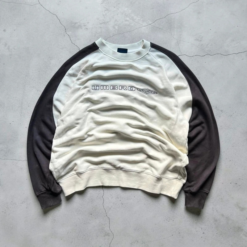 Vintage 00's Brown Cream Umbro Sweatshirt Jumper M