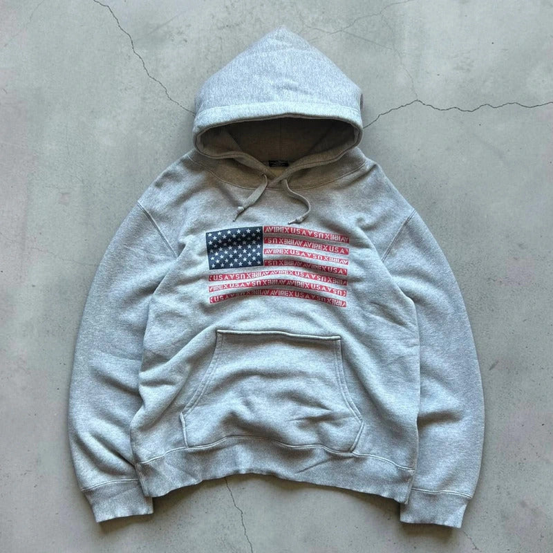 Vintage 00’s Avirex USA Flag Hoodie L