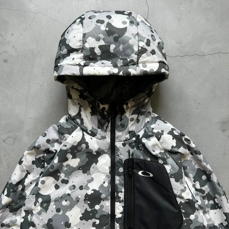 Black White Digi Camo Oakley Technical Insulated Jacket Coat S XS