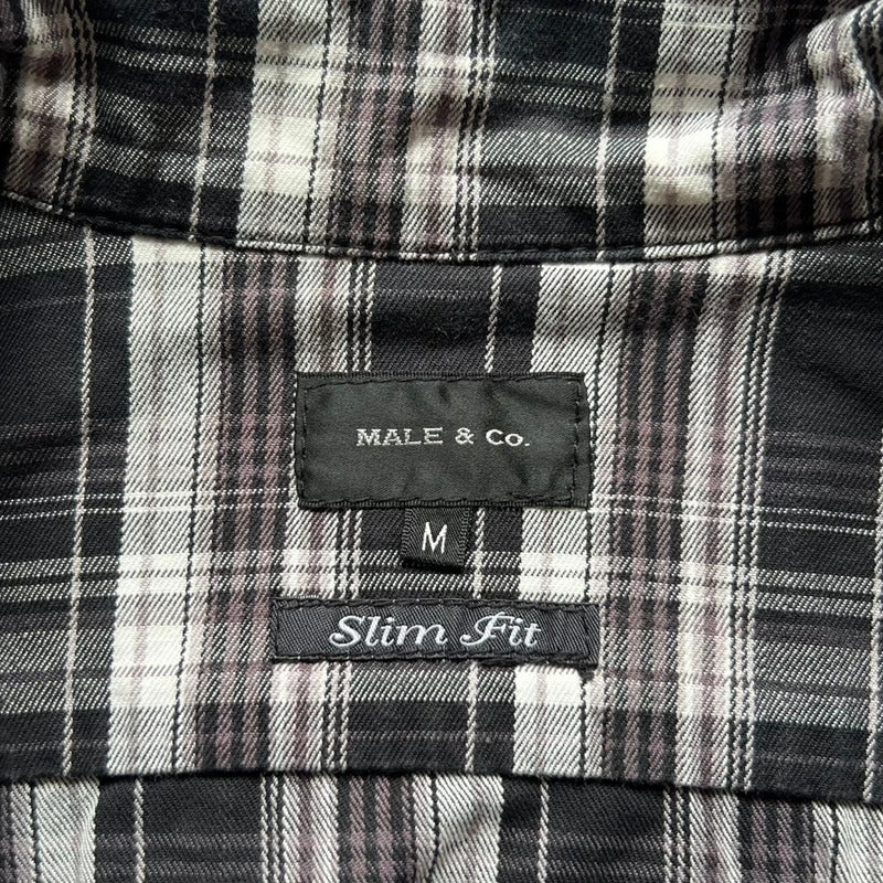 Black Grey White Plaid Checked Jacket S