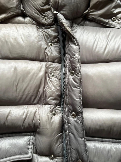 Beams Japan Silver Grey Shiny Down Puffer Jacket Coat XS