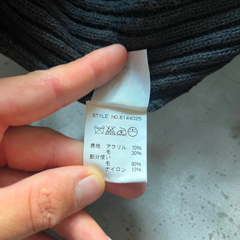 Grey Avirex Ribbed Knit Zip up Sweater Jacket M