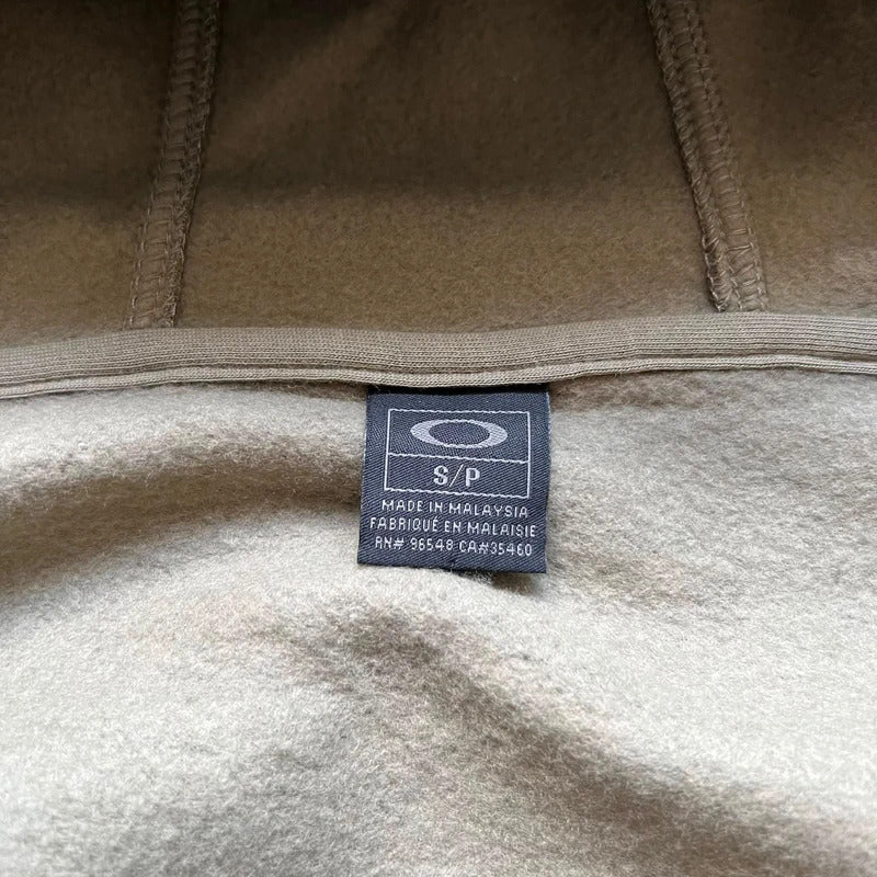 Vintage 00’s Oakley Khaki Green Print Zip up Hoodie S