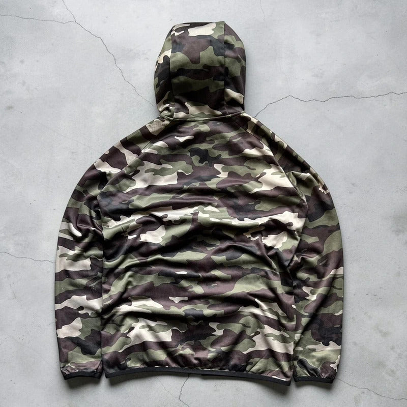 Camo Green Brown Oakley Sportswear Zip up Hoodie Jacket M