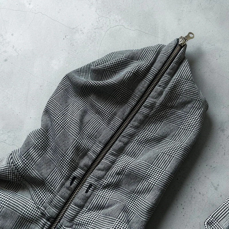 Grey Beams Japan Plaid Checked Zip up Hoodie Jacket