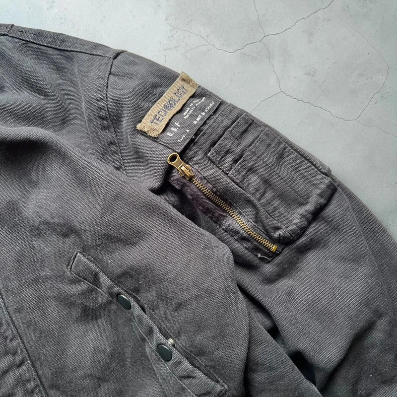 Vintage Hooded Firemans Clasp Jacket Coat L
