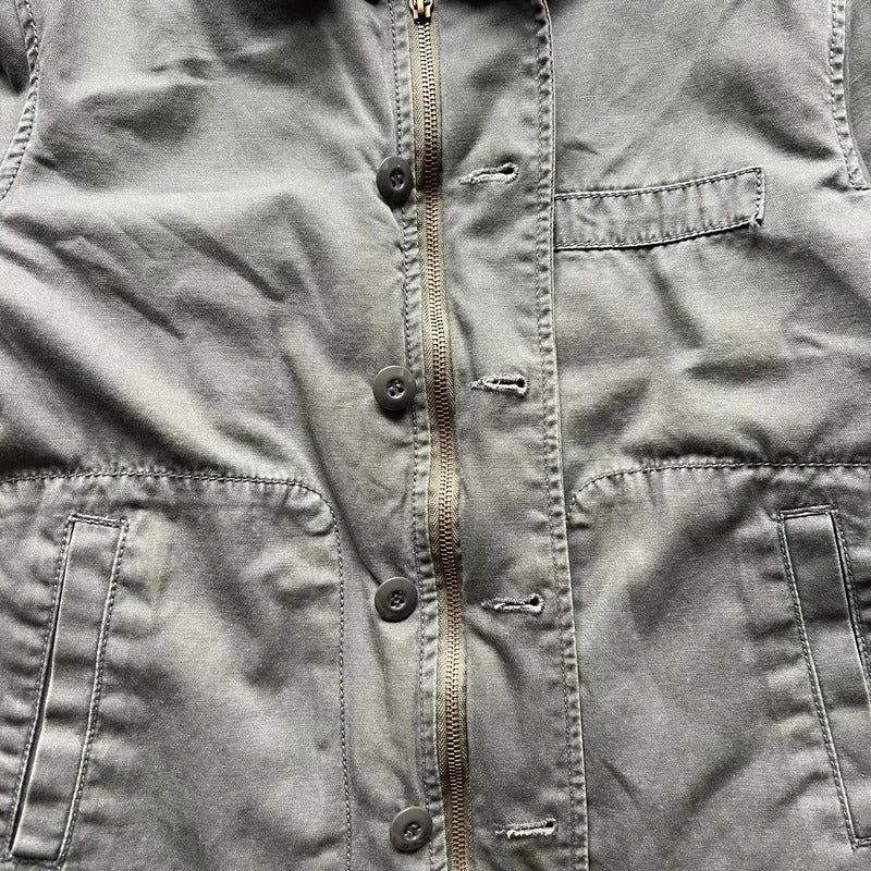 Vintage 00's Beams Japan Khaki Green Military Harrington Jacket XS