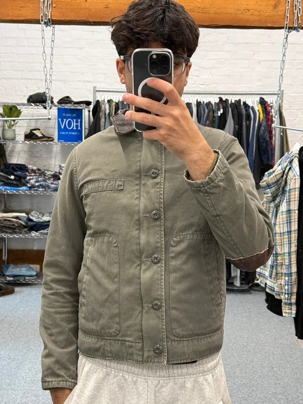 Vintage 00's Beams Japan Khaki Green Military Harrington Jacket XS