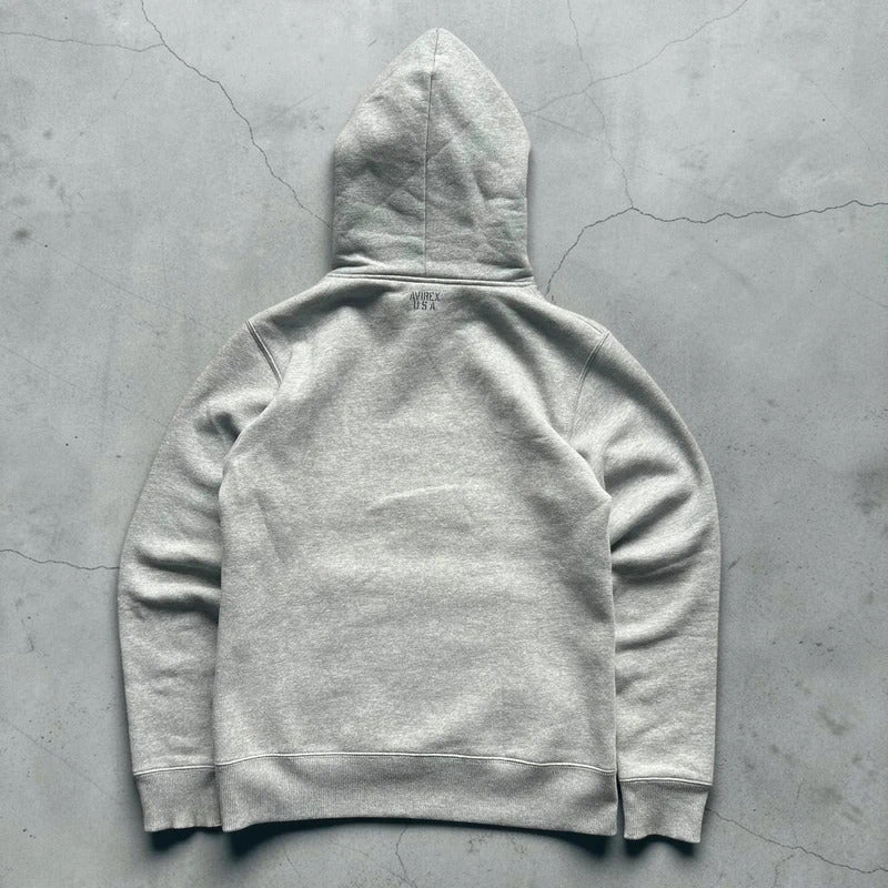 Grey Avirex Camo Logo Pullover Hoodie S