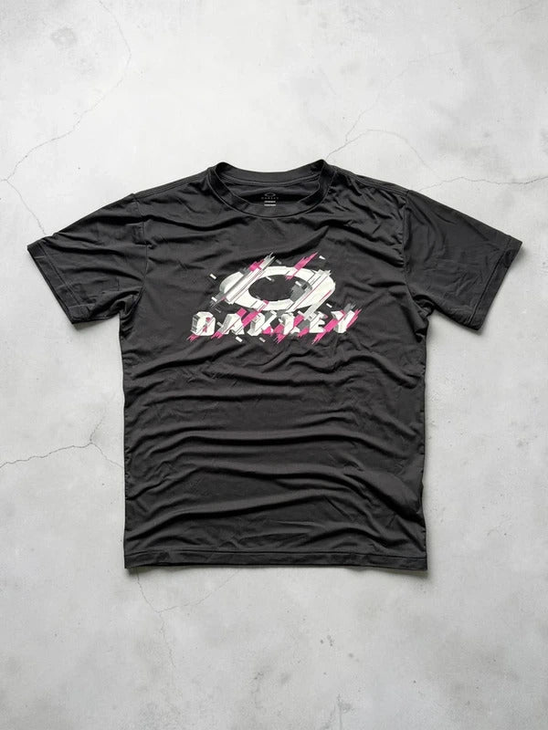 Vintage 00's Black Oakley Logo T'shirt S