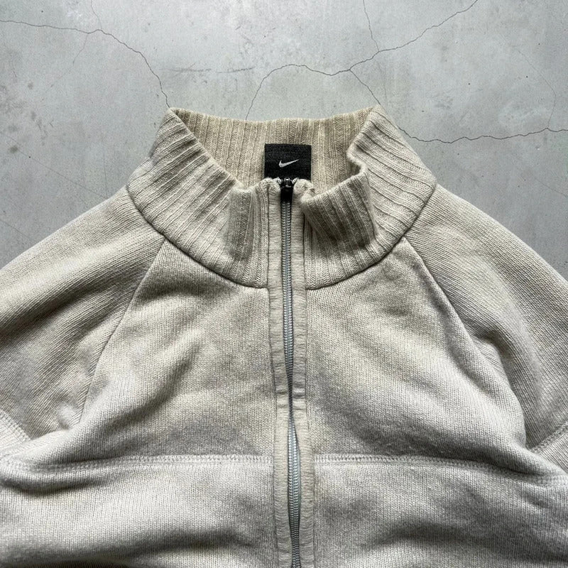 Vintage 00's Cream Nike ACG Half zip Knitted Jumper Sweater L