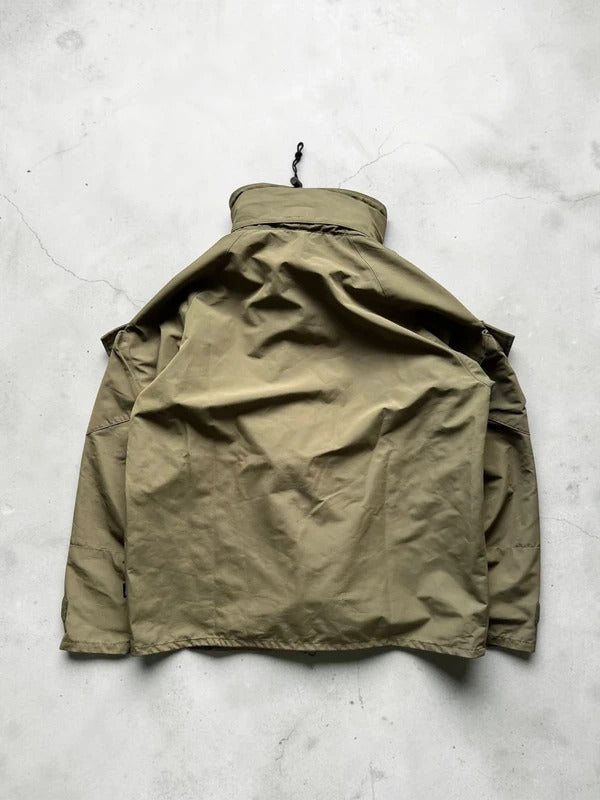 Khaki Green Avirex Coat Jacket Fleece Inner Lining L