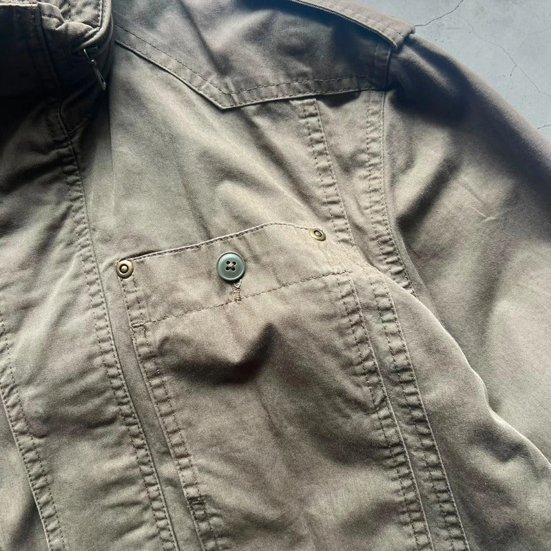 Khaki Green Beams Heart Military Style Jacket S
